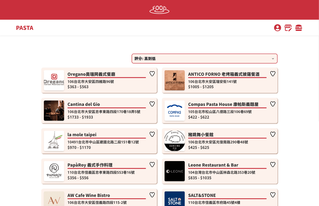 cFoodo category list
